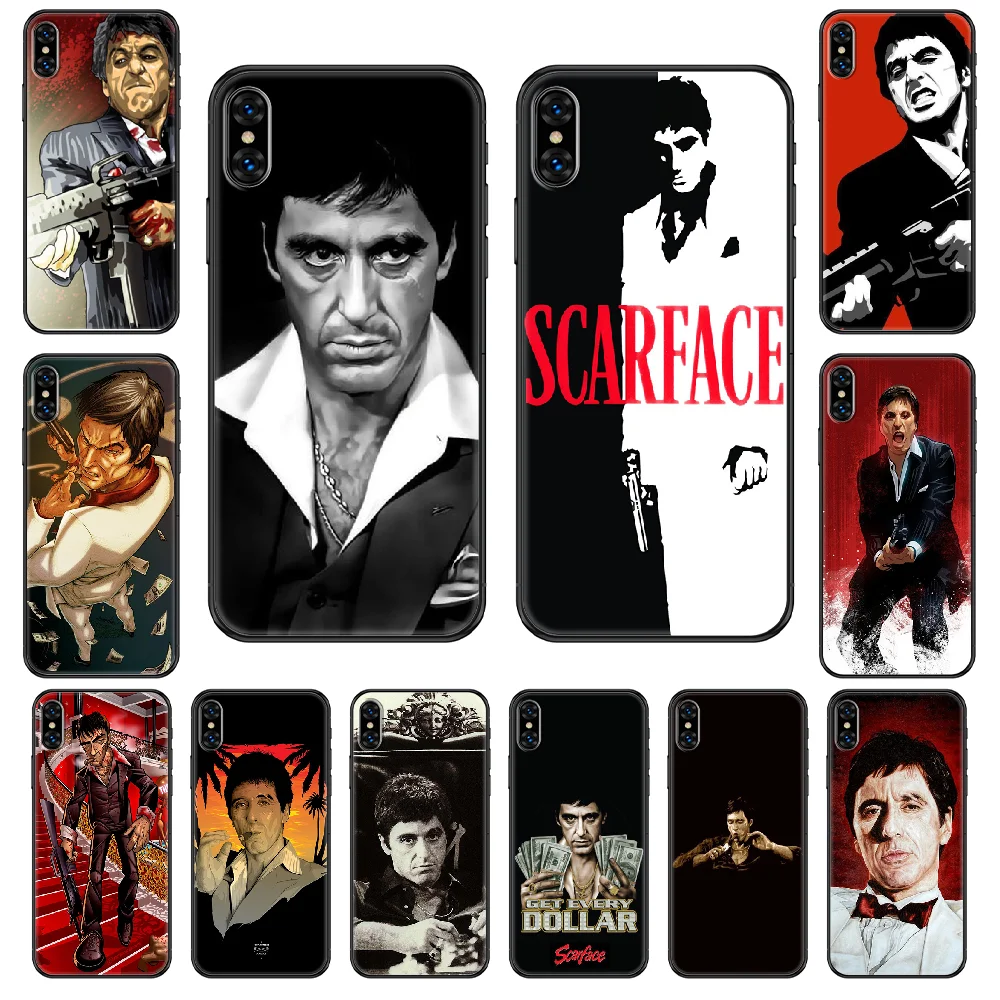 Тони Монтана Scarface Чехол для мобильного телефона iphone 4 4s 5 5S SE 5C 6 6S 7 8 plus X XS XR 11 PRO MAX 2020 черный чехол с рисунком из