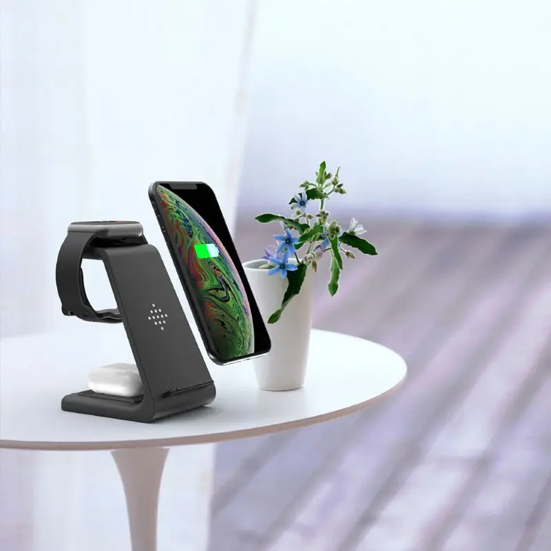 

3In1 Wireless Charger Charging Dock for Ga-laxy Watch/Buds Earphone/for iPhone 95AF
