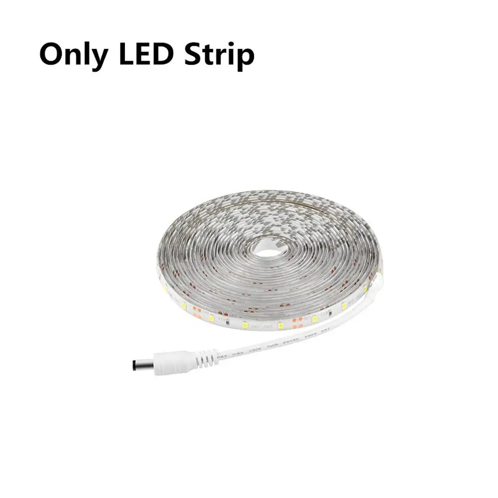 only led strip AIMENGTE DC12V Светодиодные ленты движения Сенсор светильник Авто включения/выкл гибкий светодиодный клейкие ленты 1 м 2 м 3 м 4 м 5 м SMD2835 кровать светильник с блоком питания - Испускаемый цвет: only led strip