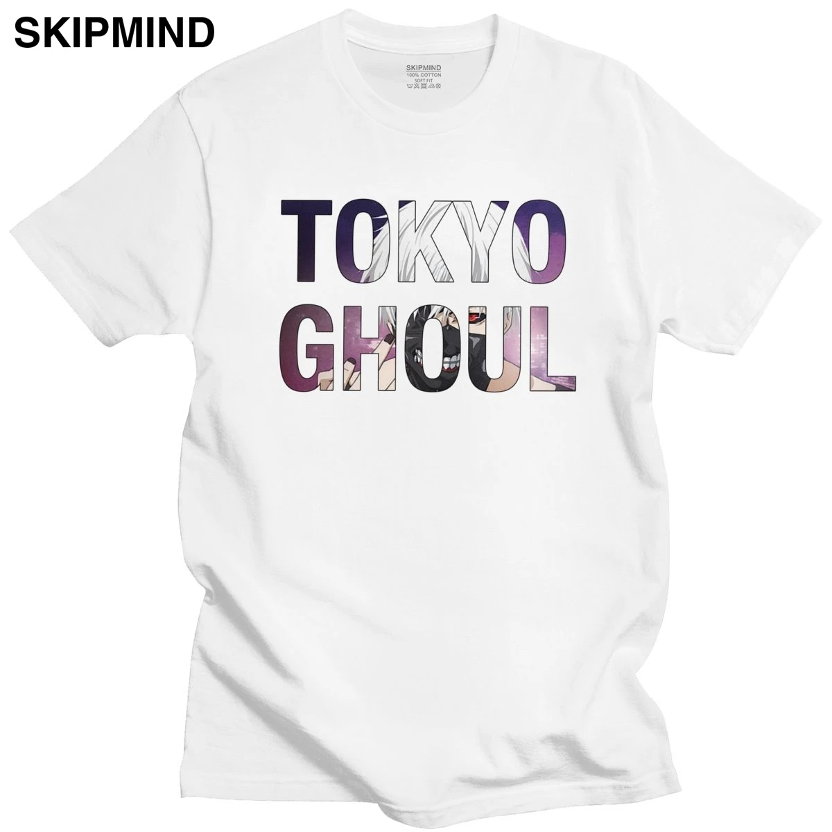 Классическая модная футболка Tokyou Ghoul Kaneki Ken с коротким рукавом 100% хлопок японское