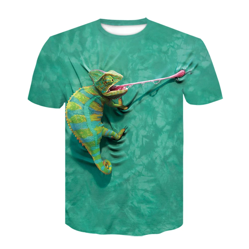 

3D printing green T-shirt men's animal T shirt fashion summer hot-selling short-sleeved top anime t shirt casual clothing Tee