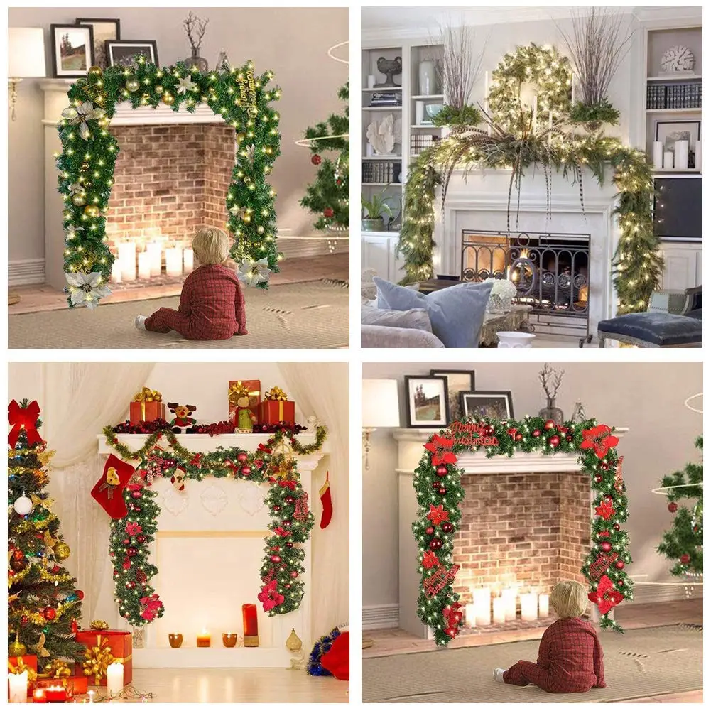 Рождественская гирлянда ветка украшение для уличной лестницы (2 7 м) (без