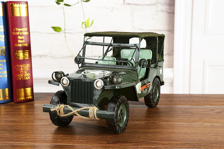 

37x20x20cm Large Wrought Iron Willis for Jeep Car Model Diecast Hot Speedwheels Autos De Juguete Model Car Toys for Children