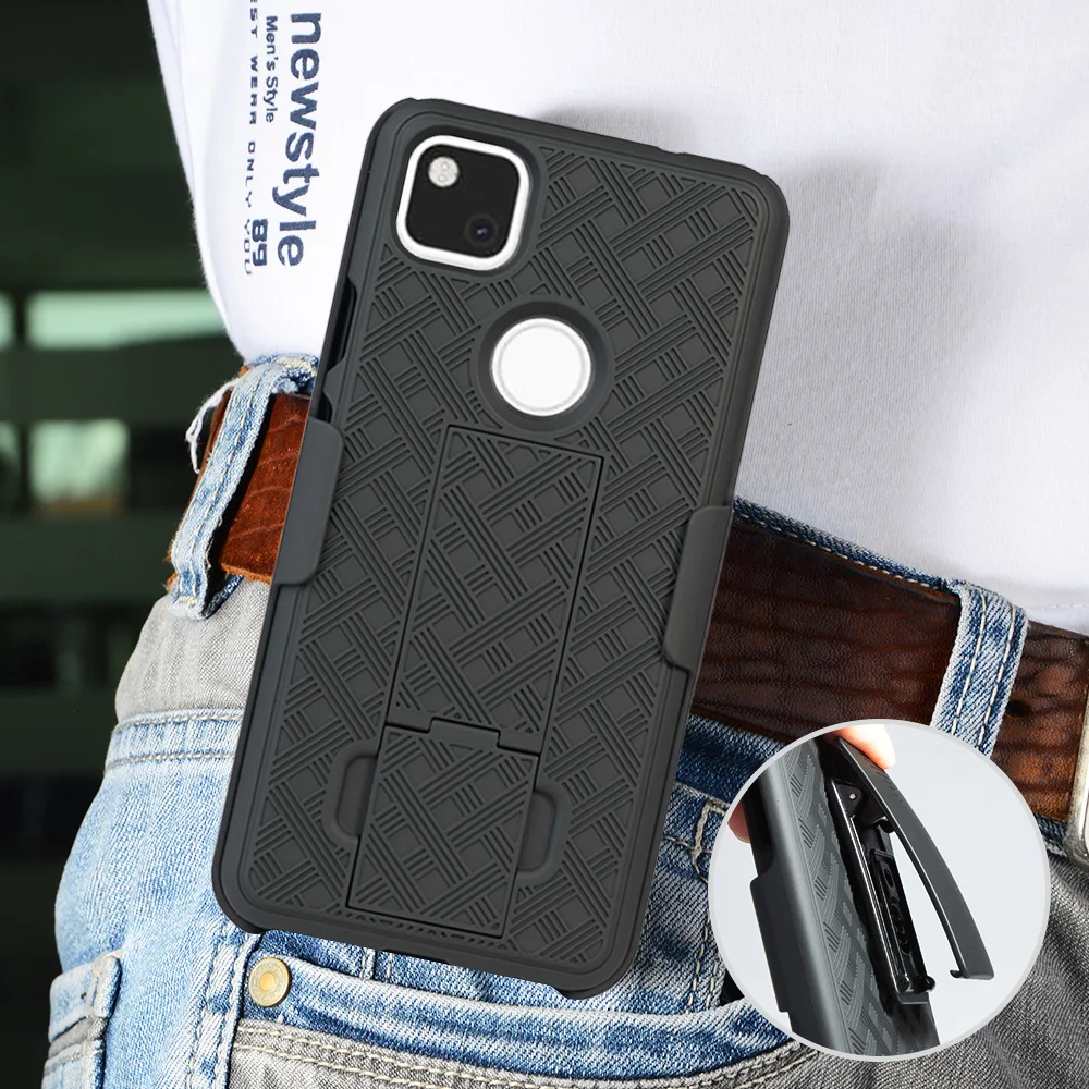 

High Quality TPU PC Kickstand Phone Case Mobile Phone Cover For Google Pixel 4A Case car mount magnetic cell phone case