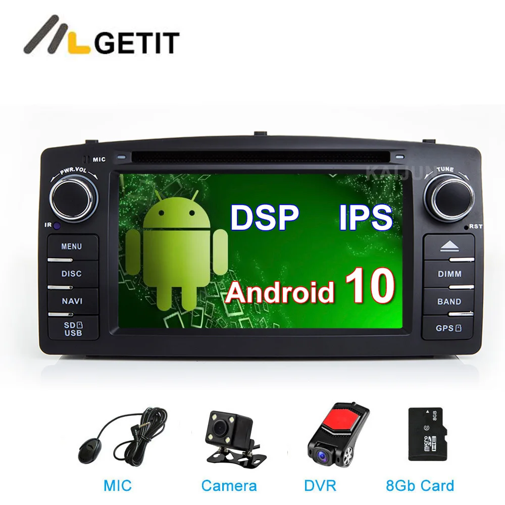 DSP ips Android 10 автомобильный dvd-плеер для Toyota Corolla E120 BYD F3 мультимедийный плеер стерео gps Радио Навигация