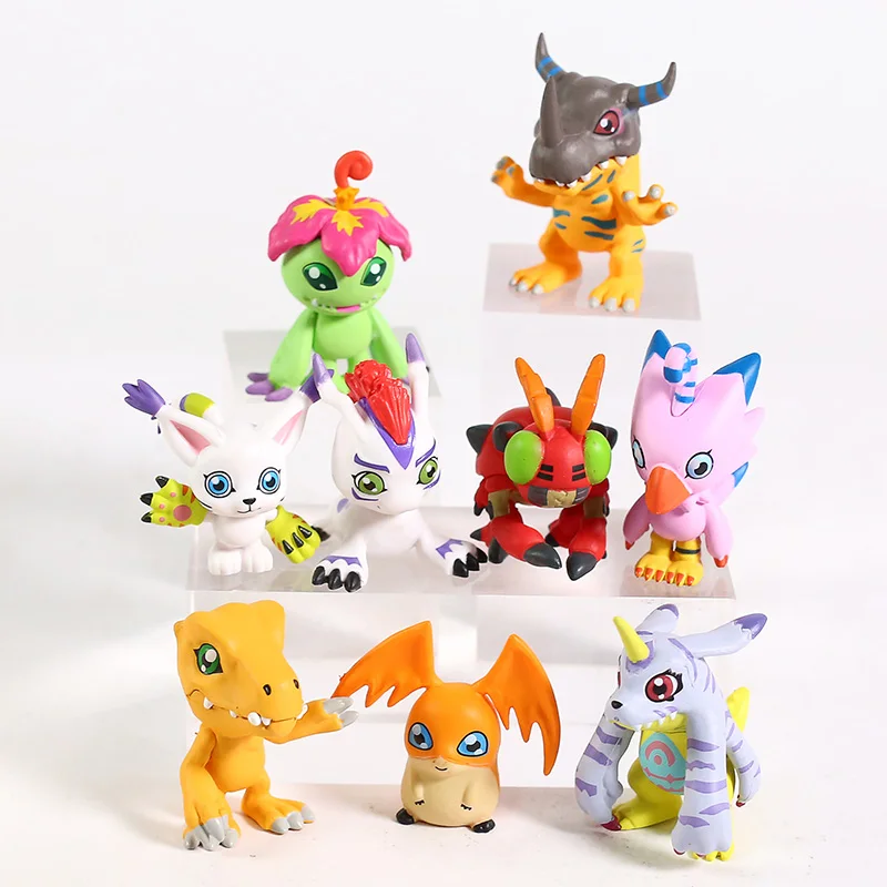 9 шт./лот Digimon Adventure Figures Greymon Agumon Gabumon Patamon Tailmon Gomamon Piyomon Palmon Tentomon модель игрушки
