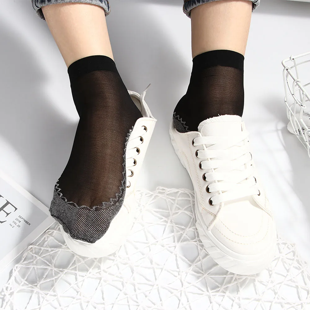 10 пар бархатные шелковые сексуальные женские ультратонкие носки модные летние