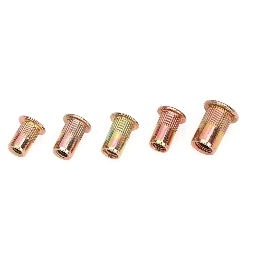 

10-32 Rivet Nuts 1/4-20 Open End Flat head Knurled body 150pcs Nut Rivet
