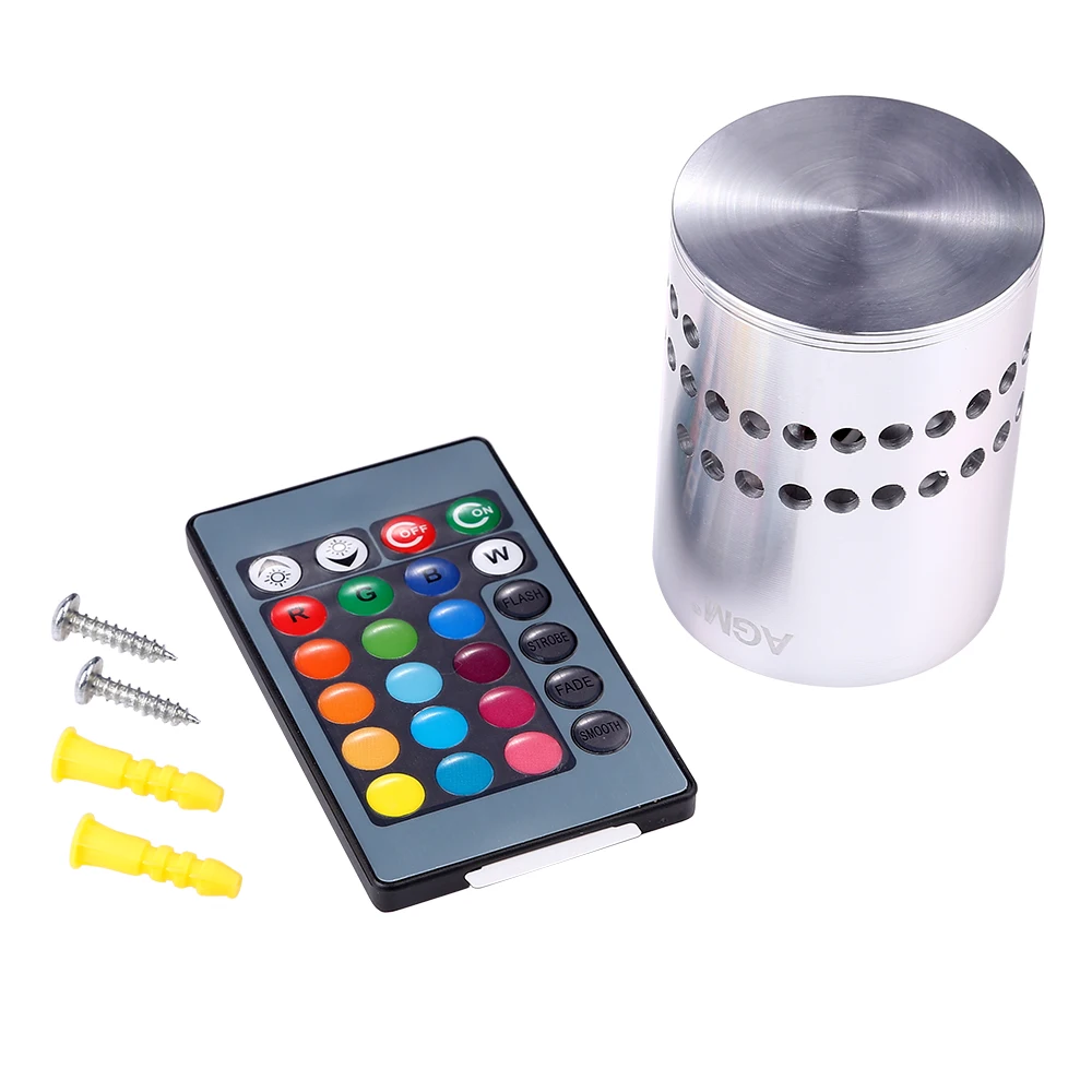 RGB спиральный с отверстиями светодиодный настенный светильник 3 Вт диммируемая