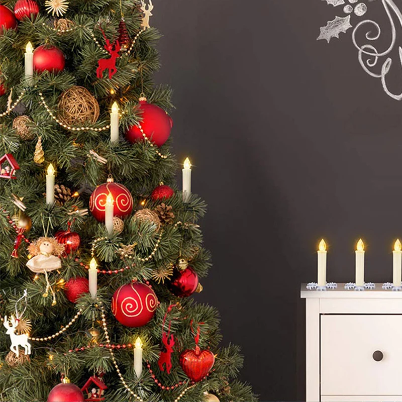 led electronic candle with timer remote battery operated christmas tree candles flicker advent wedding new year home decoration free global shipping