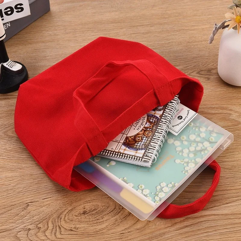 Handbag Solid Color Blank Student Tuition Cotton Bag Canvas Bag Portable Single-Shoulder Bag
