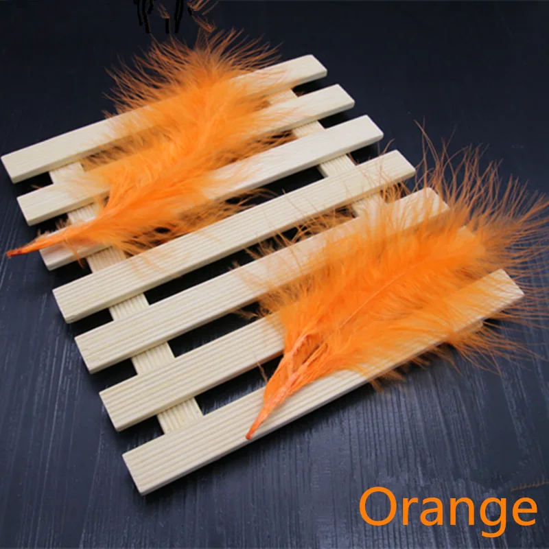Orange 100 шт 4-7 дюймов 10-16 см перья индейки Марабу пышное свадебное платье DIY украшения декоративные аксессуары перья - Цвет: Orange