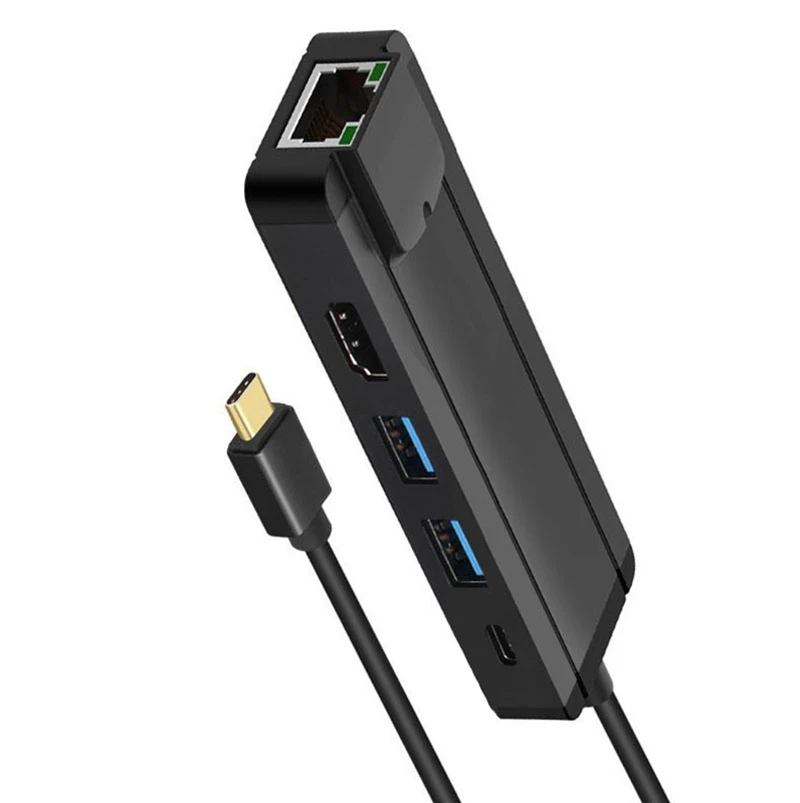 Адаптер с портом Type C на USB 3 0 Rj45 Gigabit Ethernet Lan 4K HDMI|Компьютерные кабели и разъемы| |
