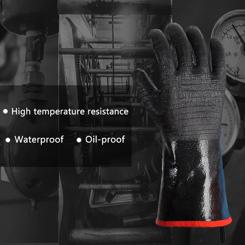 

Grill BBQ Glove Heat Resistant Oven Gloves Waterproof Fireproof Oil Resistant Barbecue Hand Protection Cooking Accessory J8