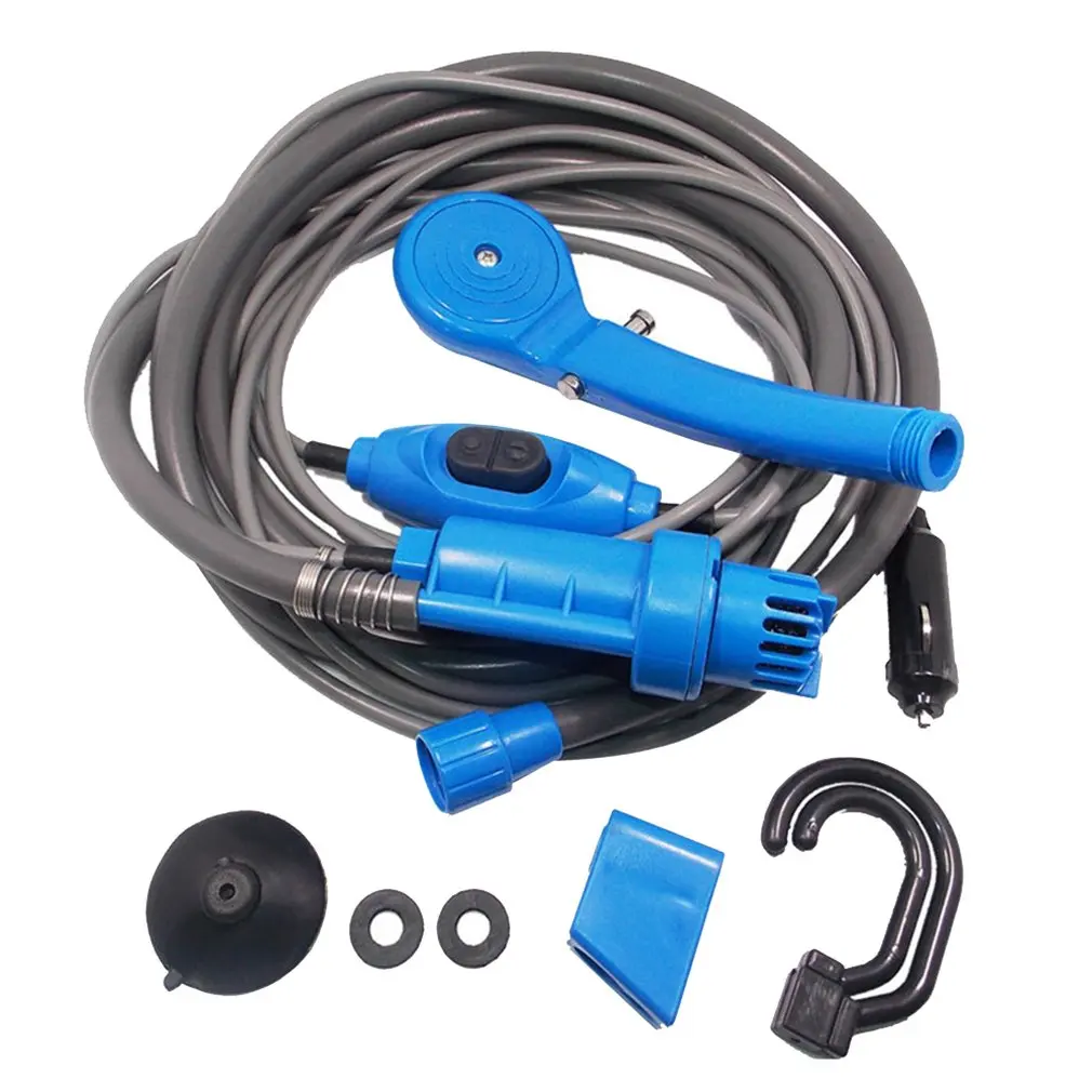 

Car Washer 12V Portable Car Shower Washer Set Electric Pump Outdoor Camping Car Wash Travel Cleaning Tool