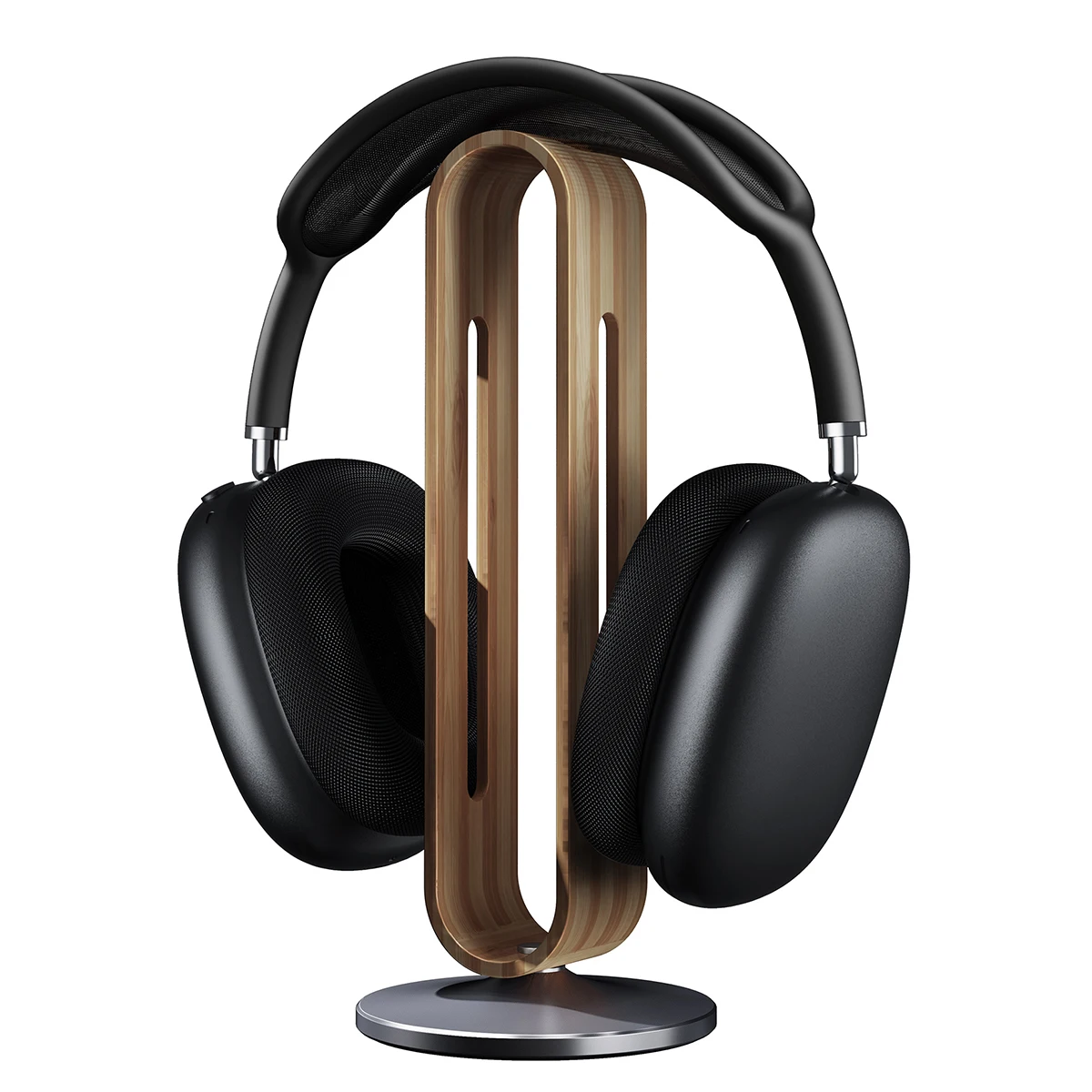 Suporte de Fone de Ouvido de Bambu Metal para Airpods Fones de Ouvido de Madeira Maciça Suporte Desktop Gaming Headset Rack Exibição Cabide Max