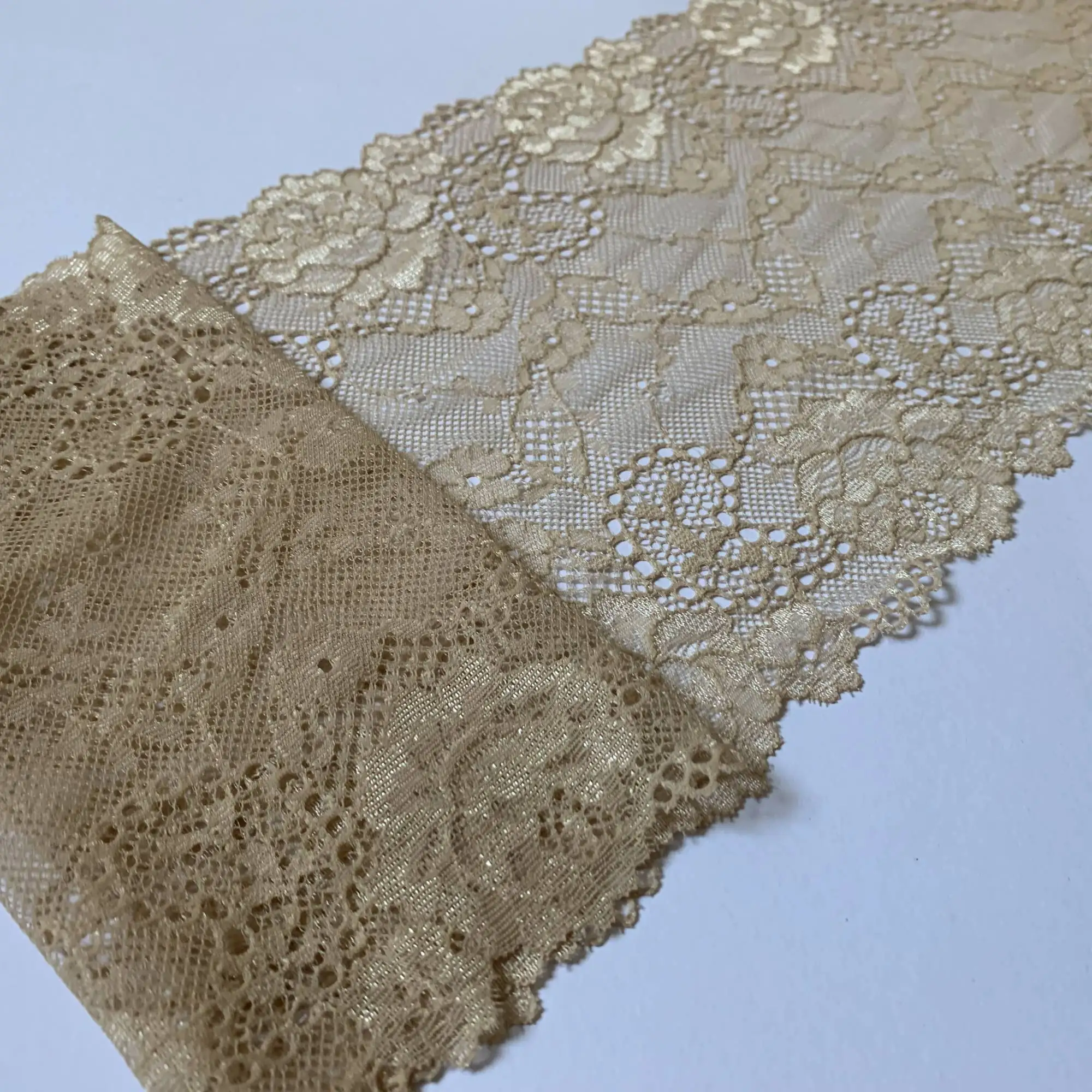 

3y/lot 18cm Khaki Floral Elastic Stretch Lace trim Skirt Hem Underwear Sewing Craft DIY Apparel Fabrics Laces