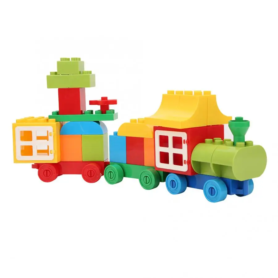 65 шт./лот детский поезд игрушечный автомобиль Детский конструктор сделай сам
