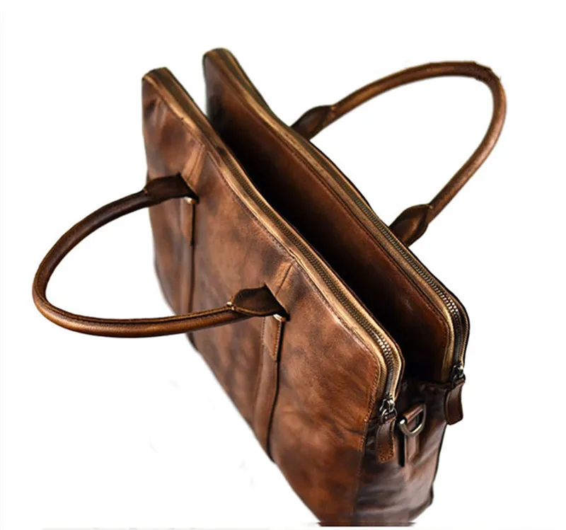 PNDME retro natural luxury genuine leather men large-capacity briefcase fashion laptop handbag real cowhide women messenger bag