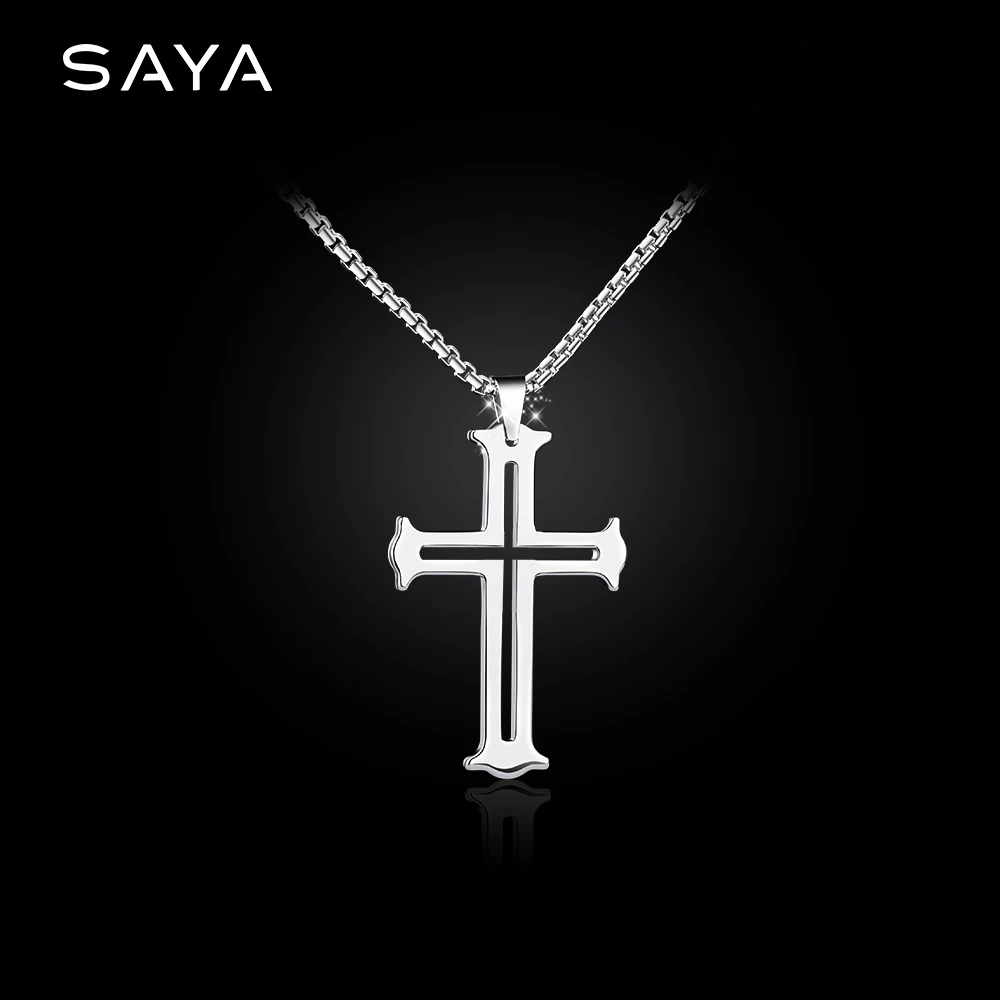 

Tungsten Carbide Cross Pendants Necklace with 45/50/55/60cm for Men Women Scratch Proof, Engraving, Free Shipping