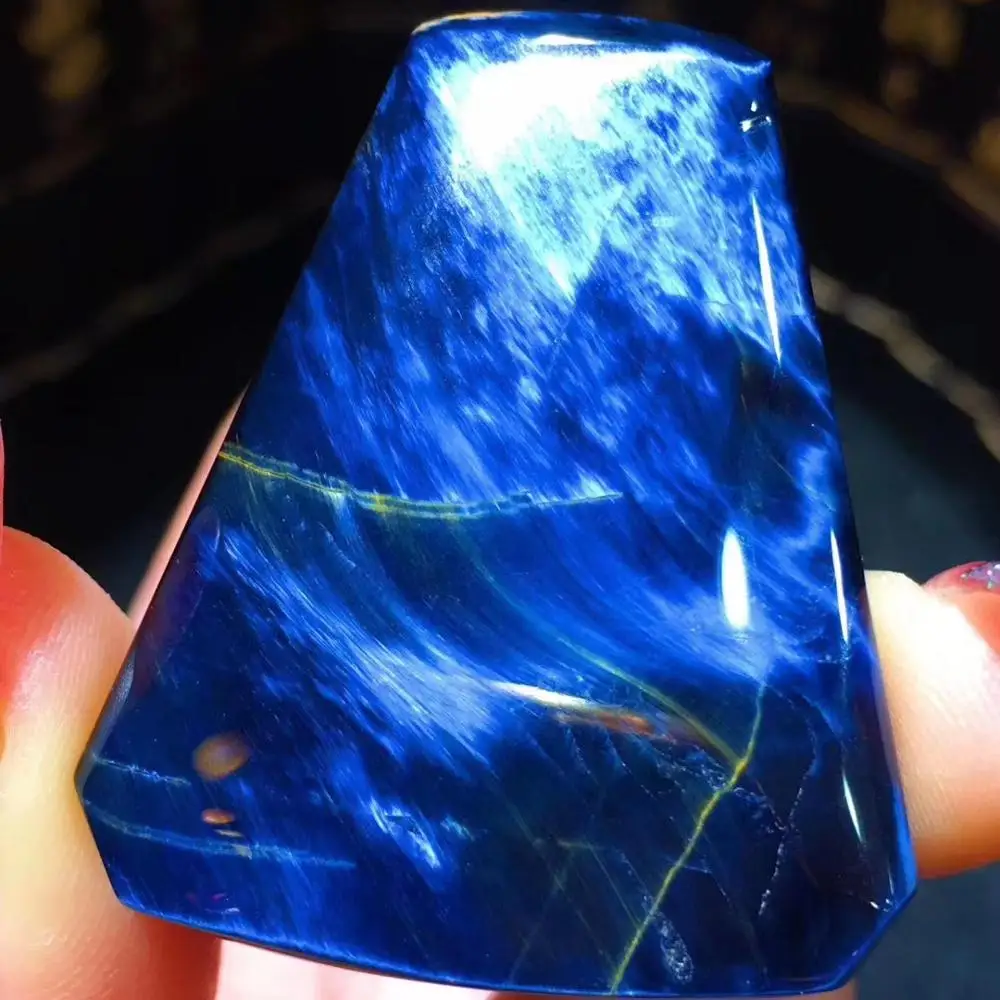 Высокое качество натуральный синий Pietersite Chatoyant кулон 41x34x9 мм Прямоугольник