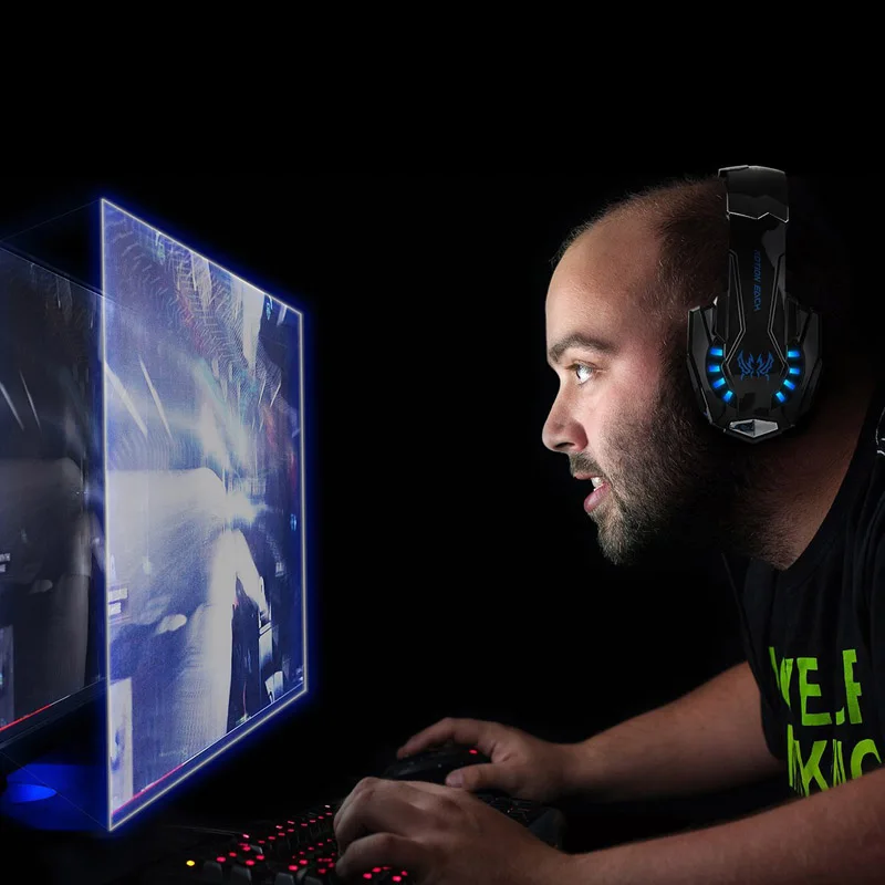 Игровая гарнитура для ПК PS4 светодиодные Игровые наушники с микрофоном