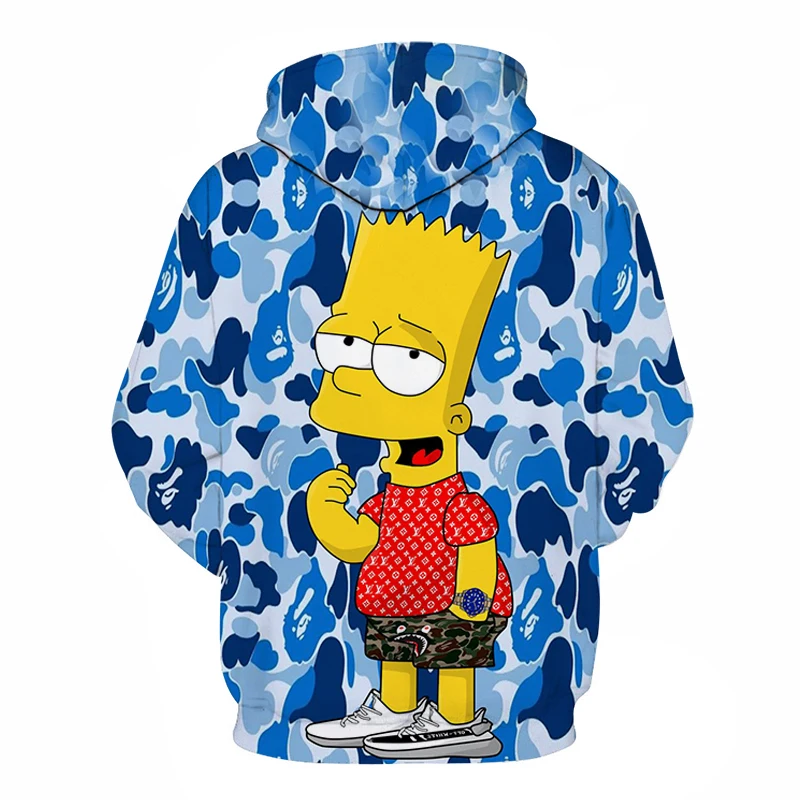 Забавный Гомер Симпсон и его сын мультфильм толстовка мужская 3D Симпсоны печать