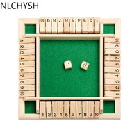 4 way shut the box dice game for kids adults 4 sided large wooden board smart game for learning numbers strategy risk management