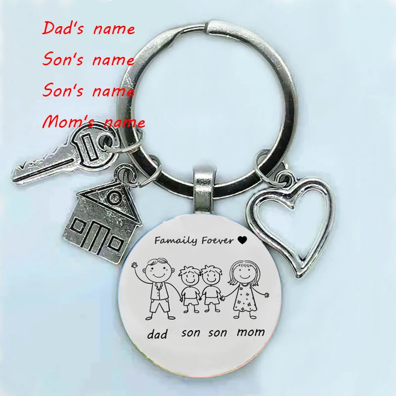 Фото Брелок для ключей сделай сам подарок семьи с именем на заказ мамы папы дочки сына