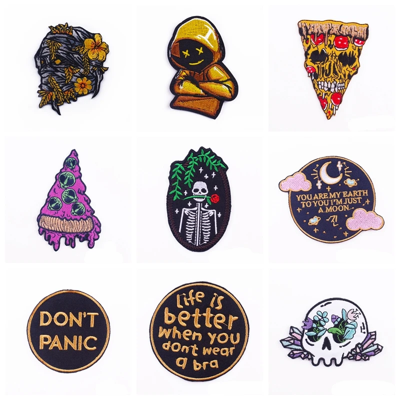 

Diy Punk Skeleton Patch Embroidered Patches For Clothing Skull Sewing Applique Jacket Patch Iron On Patches On Clothes Sticker