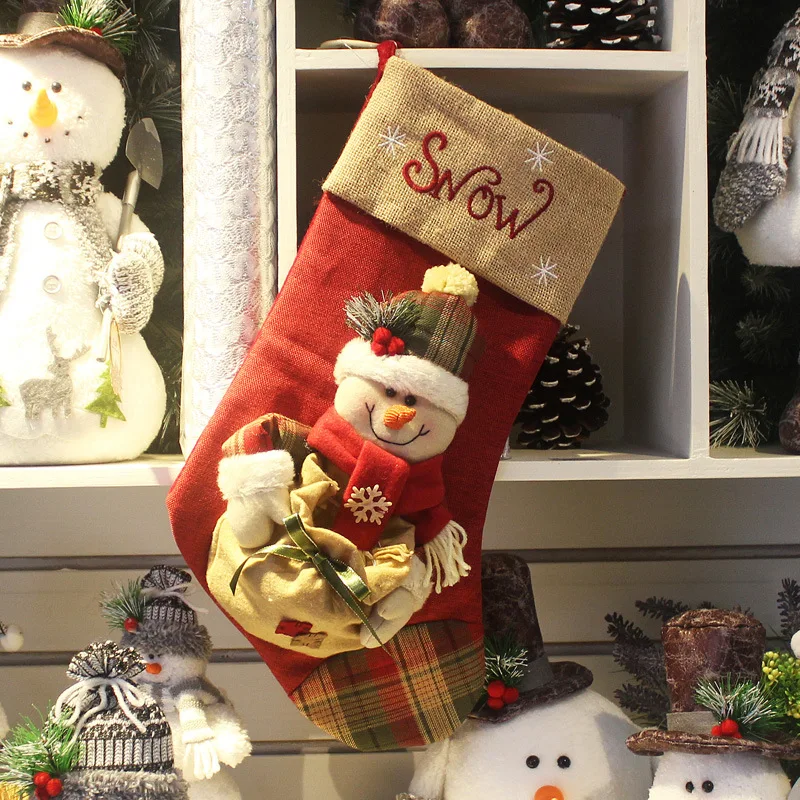 Большие рождественские носки Фотосумка для детей и взрослых праздничное