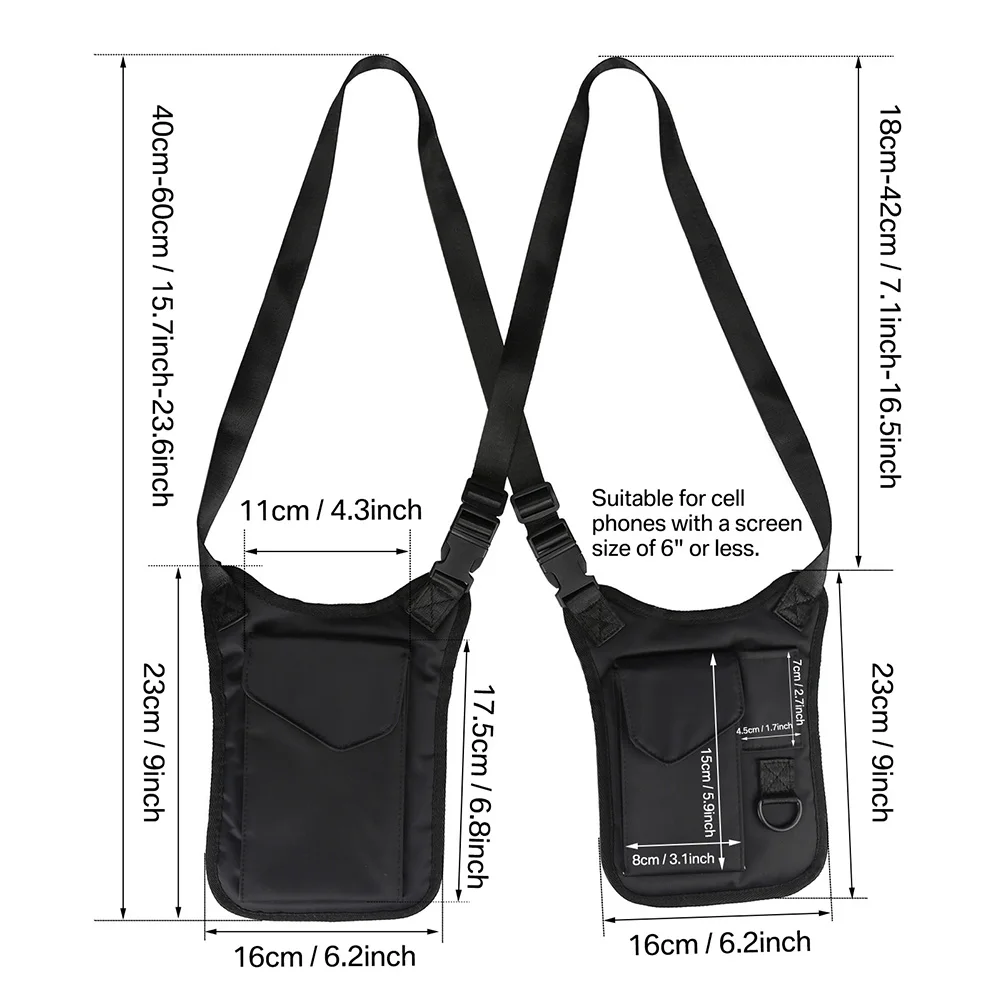 

Tactical Anti-Theft Nylon Shoulder Bag Burglarproof Bag Outdoor Accessories Phone Holder Pouch Underarm Armpit Bag