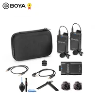 boya by wm4 pro 60m wireless video audio record dslr microphone transmitter receiver lable microphone kit vlog live lecture mic