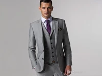 szmanlizi male costumes handsome business men suits light grey 3 pcs wedding suits for men slim fit groom tuxedos best man suit