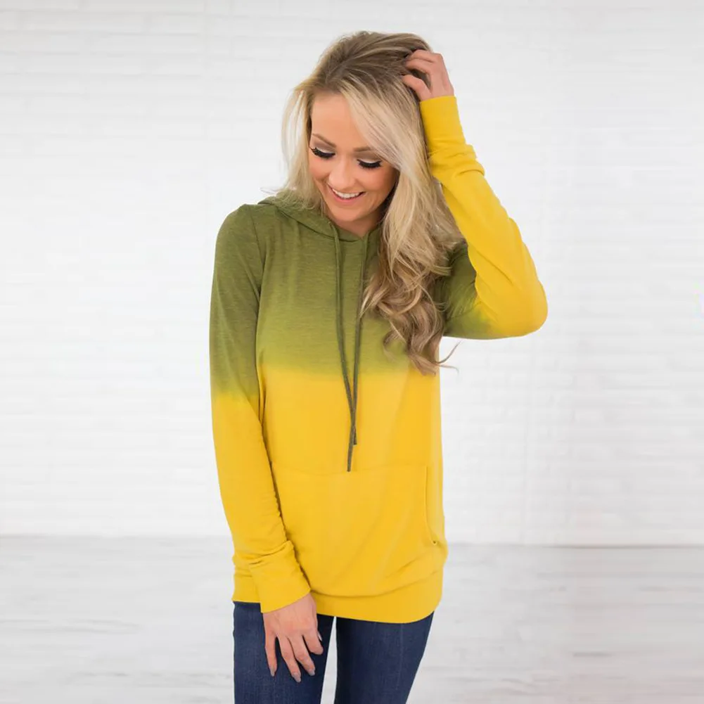 

Gradual color 2020 New Design Hot Sale Hoodies Sweatshirts Women Casual Kawaii Harajuku Sweat Girls European Tops Korean