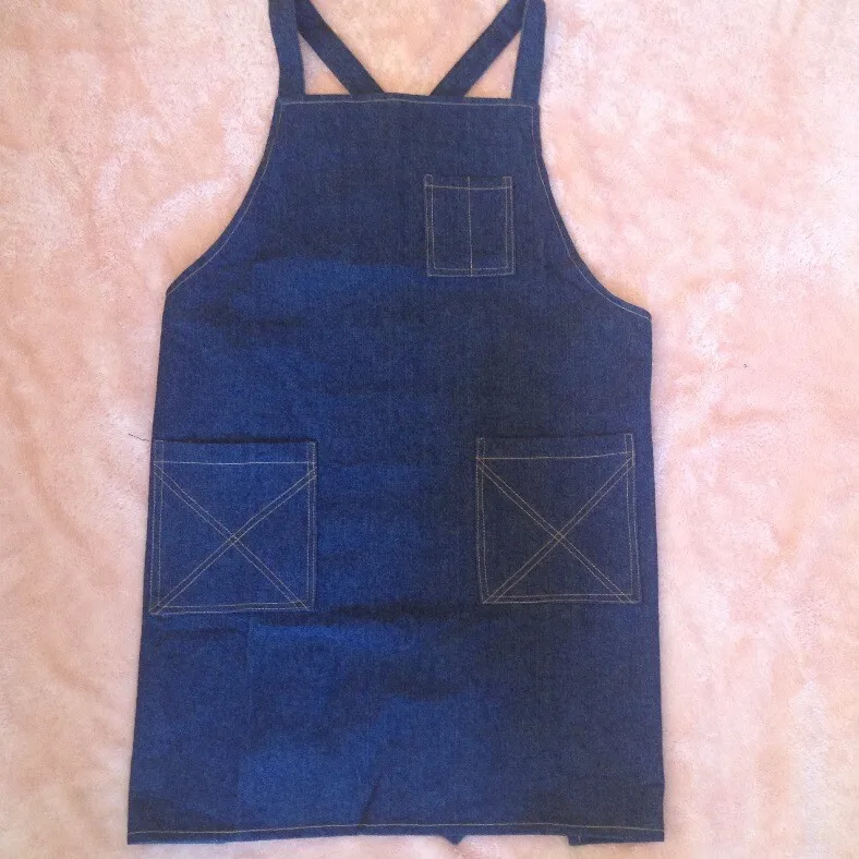 Хлопковый джинсовый фартук для кафе ресторана кухни комбинезон униформа