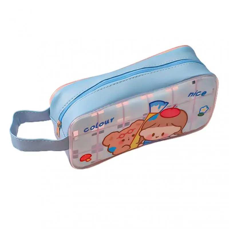 

Portable PVC Pencil Case School Supplies Storage Bag Large Capacity Pencil Bag Student Pen Bag Cute Pen Case Kid Stationery Bag