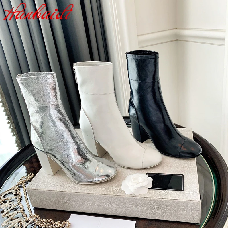 

Женские сапоги из натуральной кожи, на очень высоком каблуке, до середины икры