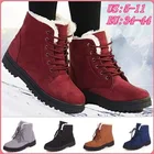 Женские ботинки больших размеров 44, зимняя обувь для женщин, зимние Ботильоны на каблуке, женские теплые плюшевые стельки