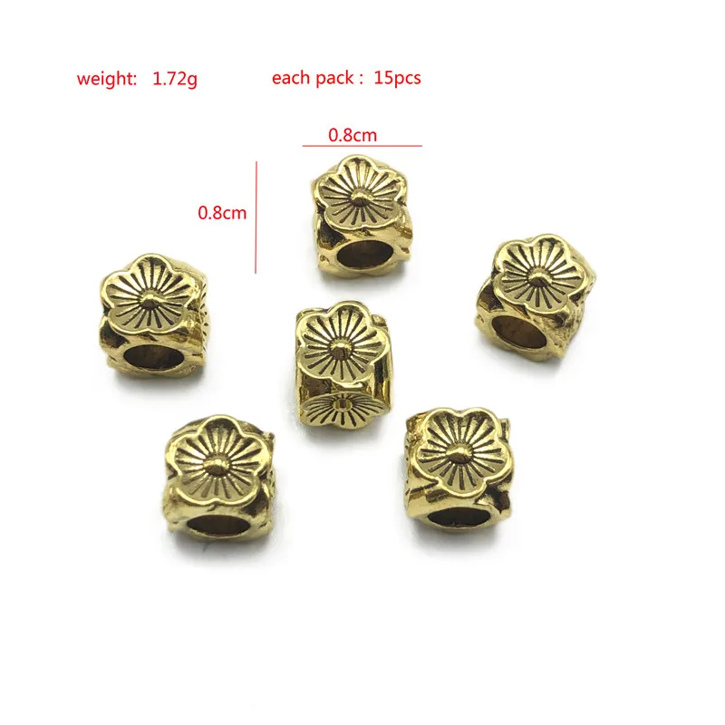5 мм-8 мм квадратный цветок розы большое отверстие бусины для изготовления