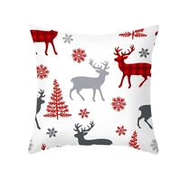merry christmas red series cushion cover throw pillow case festive elk snowflakenavidad happy new year gifts 2021 home sofa