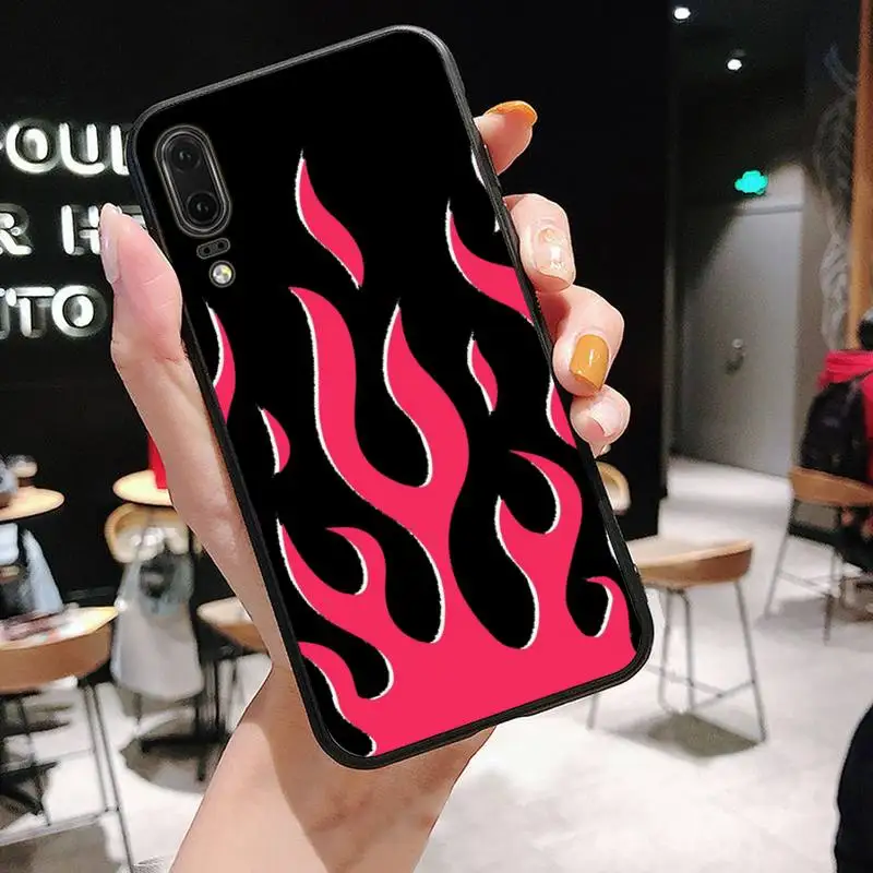

Cool Green Red Flame Fire Phone Case For huawei honor 10 i lite 8x P 30 40 20 lite pro smart 2019 nova 5t mate 20 pro funda