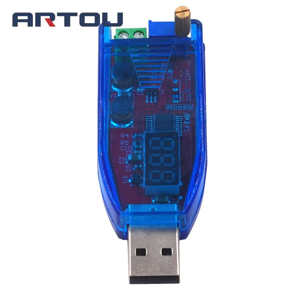 Светодиодный потенциометр Регулируемый USB-преобразователь с 5 В в постоянный ток