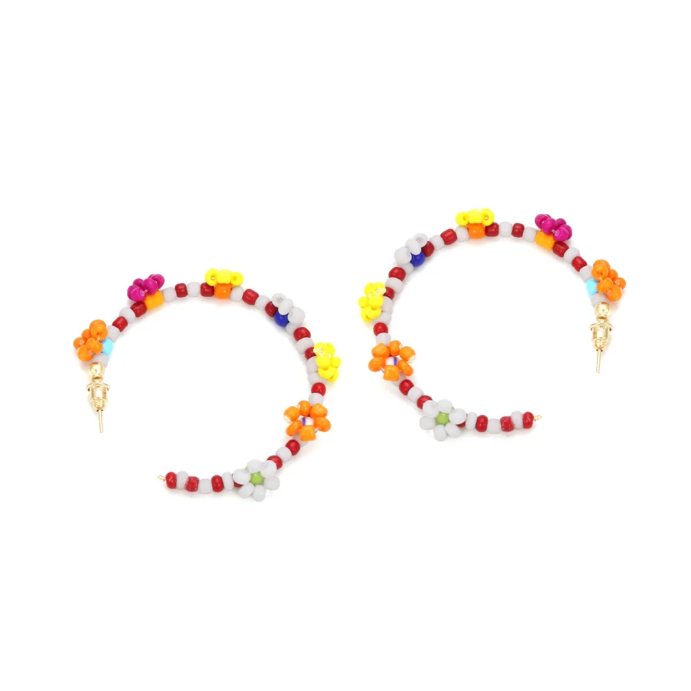 Модные женские серьги с-образным жемчугом цветочные круглые геометрические