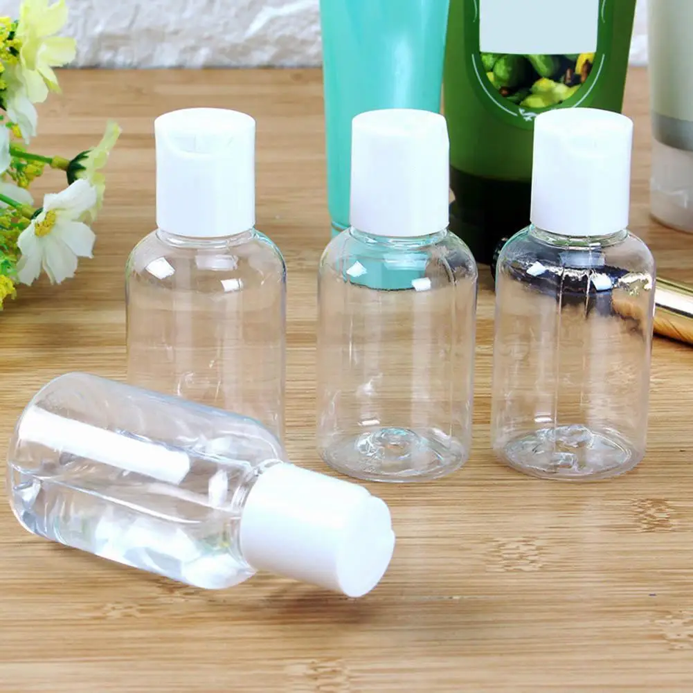 

5pcs 50ml Multi-purpose Transparent Travel Sub-bottling Cosmetic Press Gel Box Lotion Jar Leakproof Shower Bottles Plastic W0f2