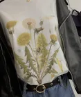 Sunfiz HJN Одуванчик винтажная ботаническая футболка, походная футболка, рубашка с растительным принтом, рубашка с одуванчиком, Винтажная Футболка