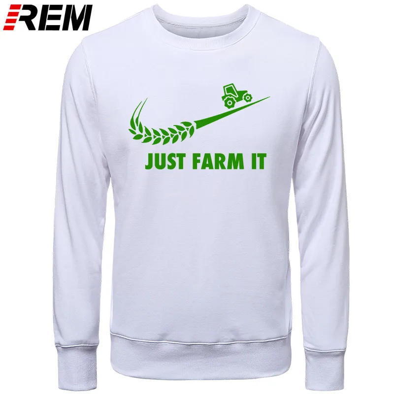 Худи rem Fashion Just Farm It для мужчин, с круглым вырезом, хлопок, с длинным рукавом, фермер, фермерский человек, топы, Толстовки, Толстовки - Цвет: WHITE GREEN