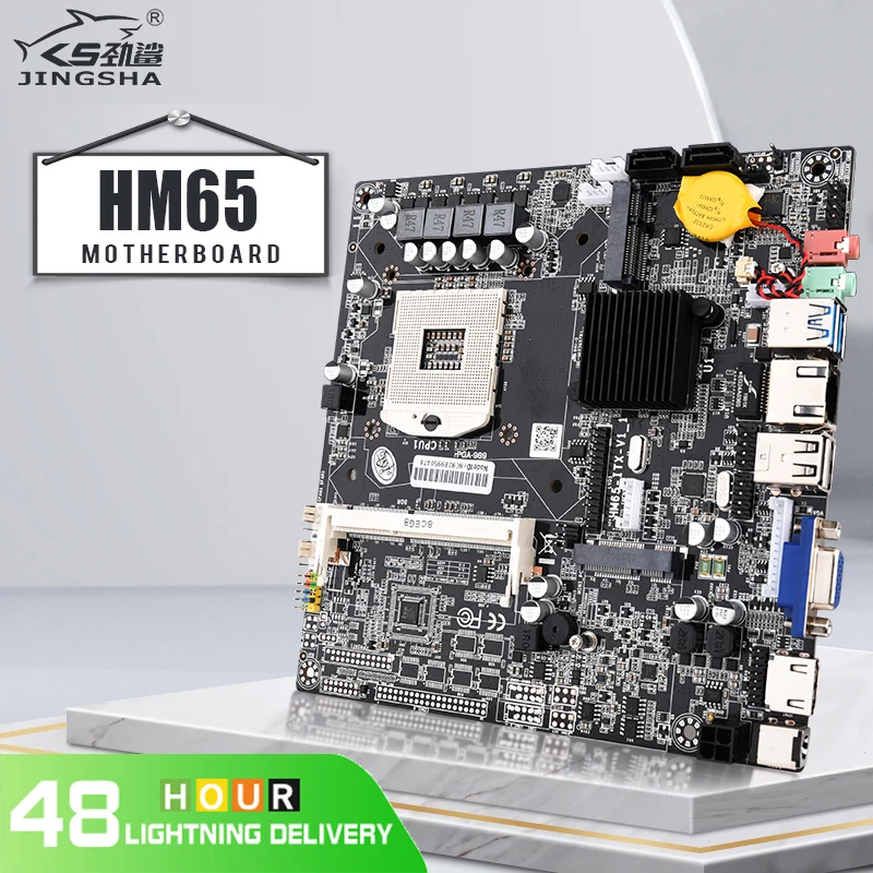 Материнская плата JINGSHA HM65 Dapper Mini ITX Intel PGA 989 до 8 Гб DDR3 SDRAM SO DIMMs 1066/1333 МГц|Материнские
