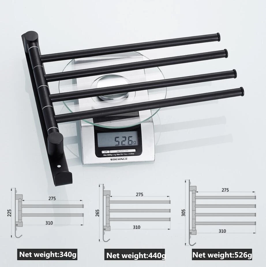 304 нержавеющая сталь черный полотенцесушитель вращающаяся стойка для Полотенец