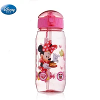 disney girls cartoon princess mickey minnie mouse water cups with straw boys student outdoor drinking water bottle kids gift